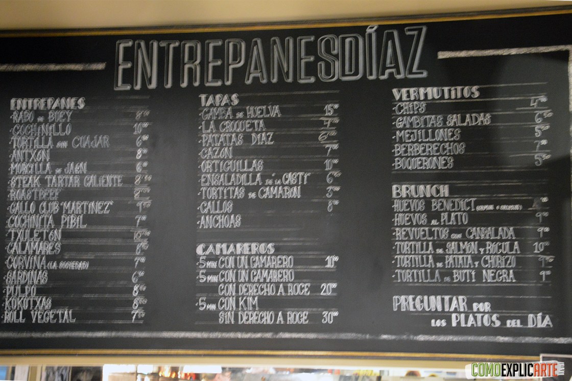 Entrepanes Díaz - Pizarra